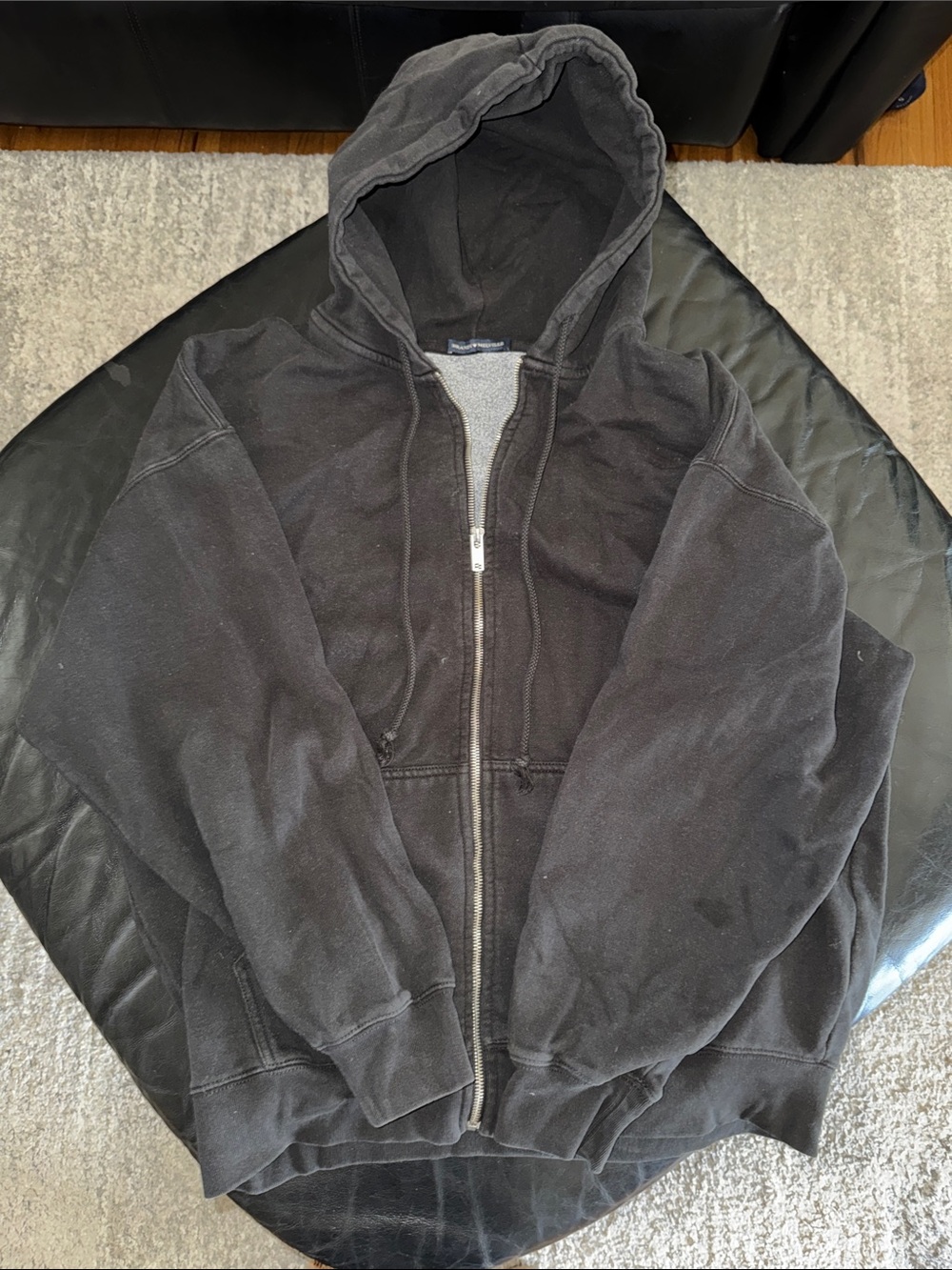 Brandy Melville Christy oversized Black Zip-Up Hoodie